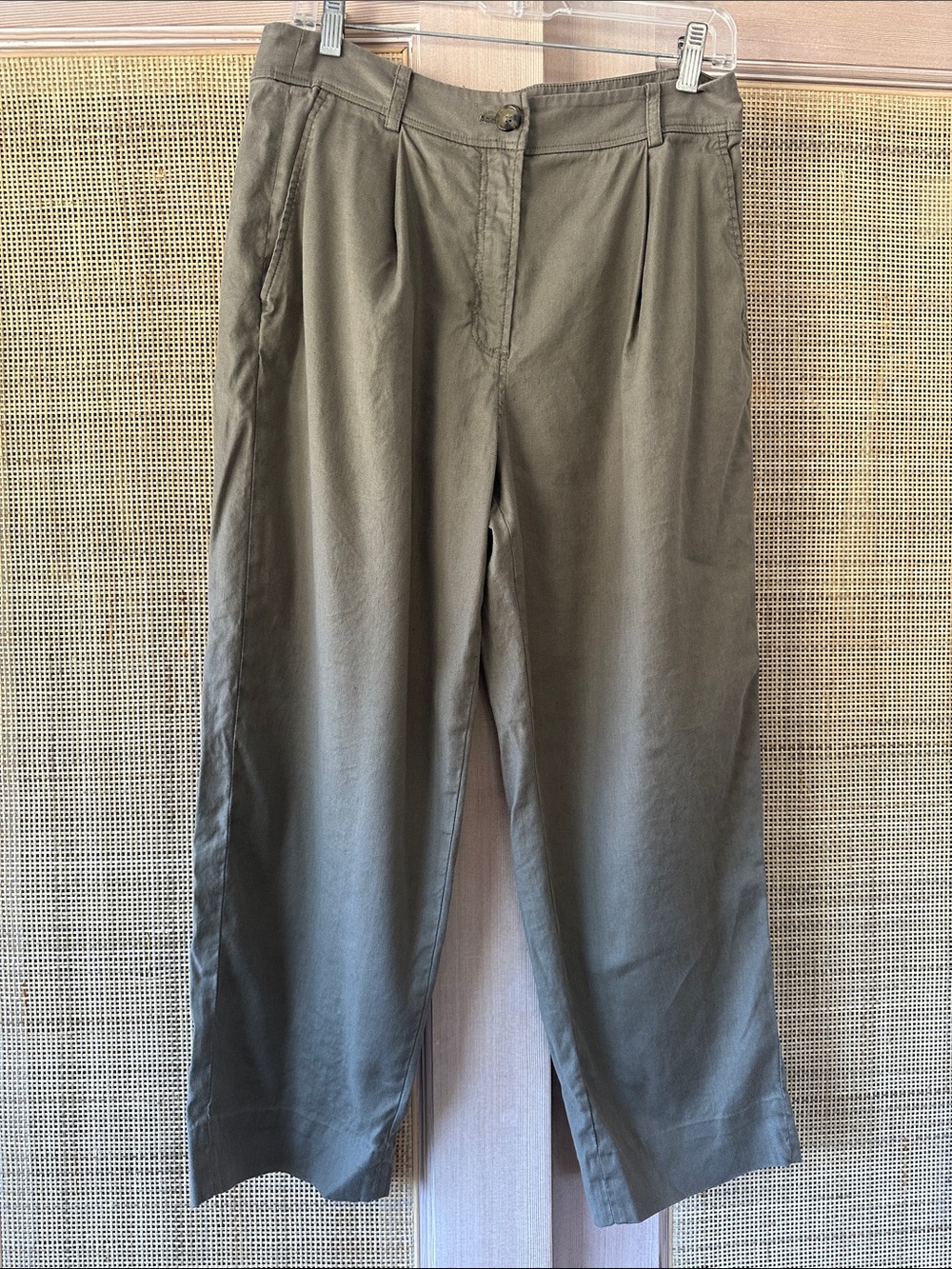 The Reset Olive taupe wide leg High-Waist Trousers